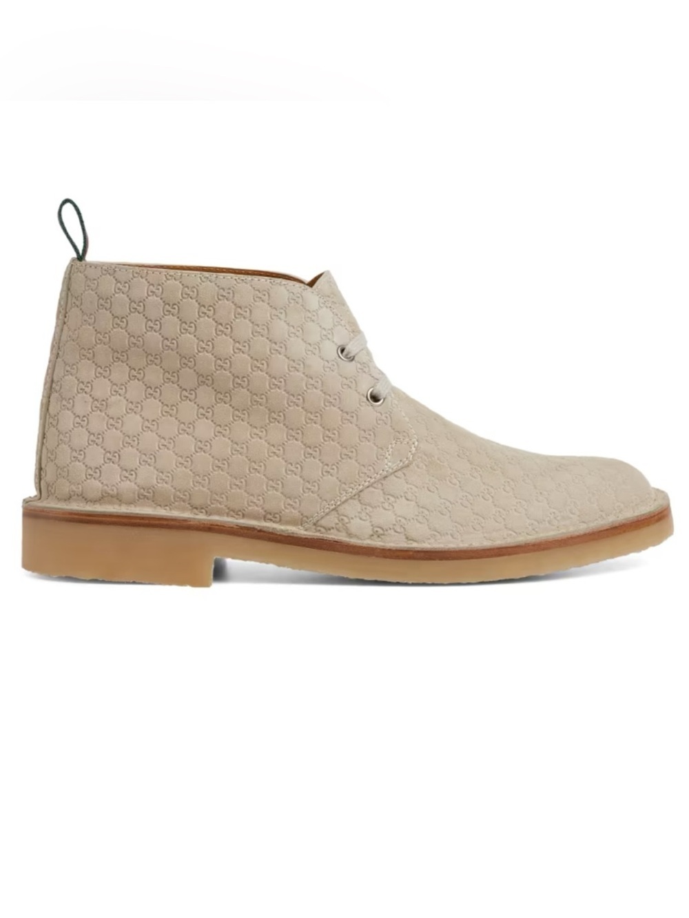 Men's Gucci suede GG embossed desert boots in oatmeal size 11 made in Italy